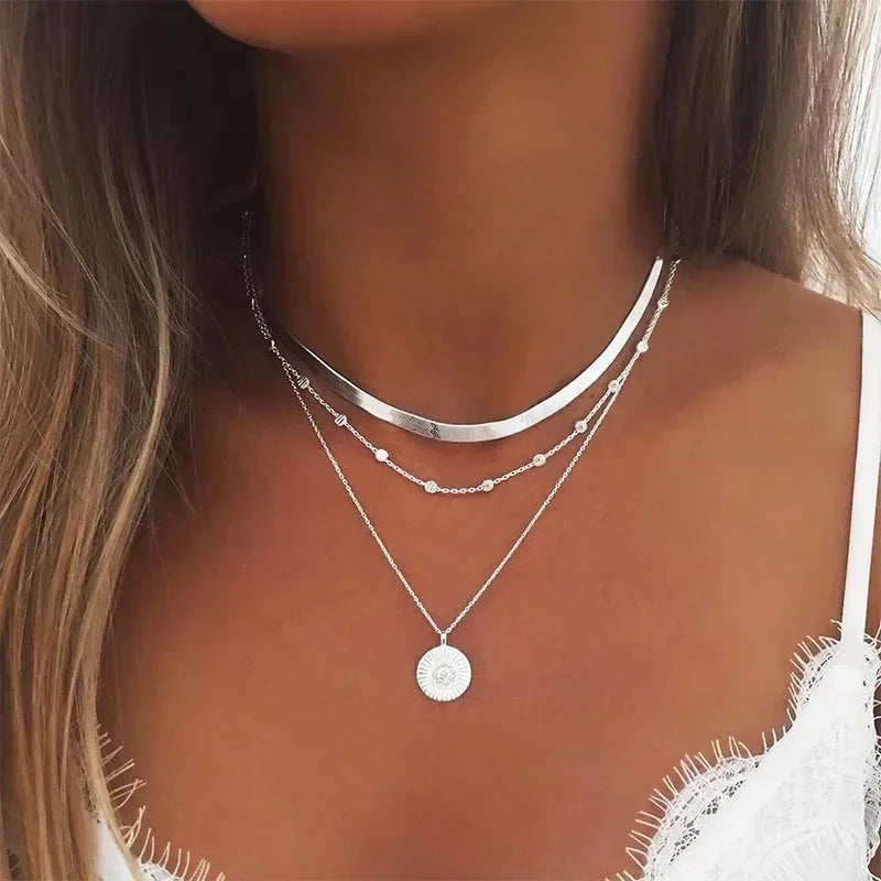 Sophia™ | Trelagers silverhalsband med sofistikerad charm