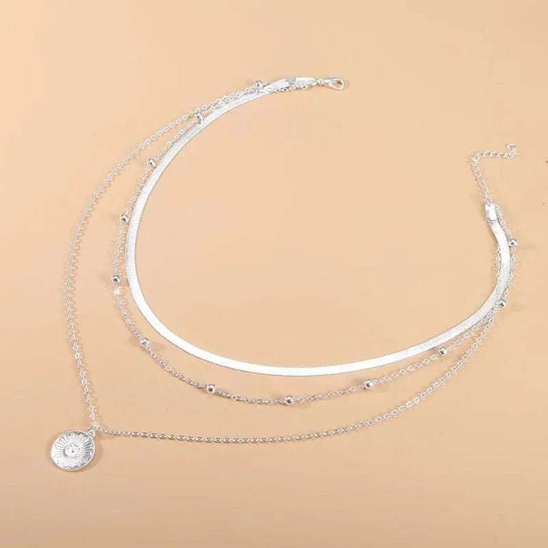 Sophia™ | Trelagers silverhalsband med sofistikerad charm